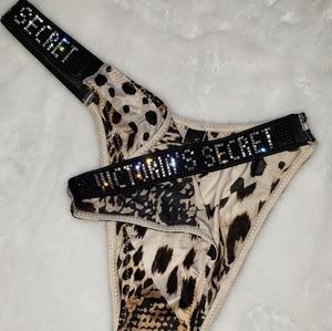 Victoria's secret Brazilian shine strap panty leopard animal print